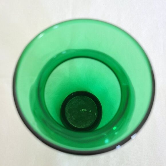 Vintage Anchor Hocking MCM Emerald Forest Green Coolidge Glass Anchor Glass Vase - Picture 11 of 12